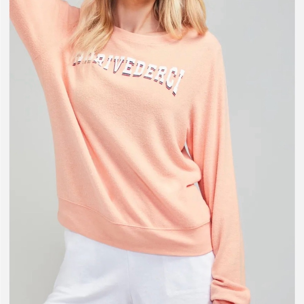 NWT Wildfox Coral Graphic Sweatshirt BBJ Arrivederci